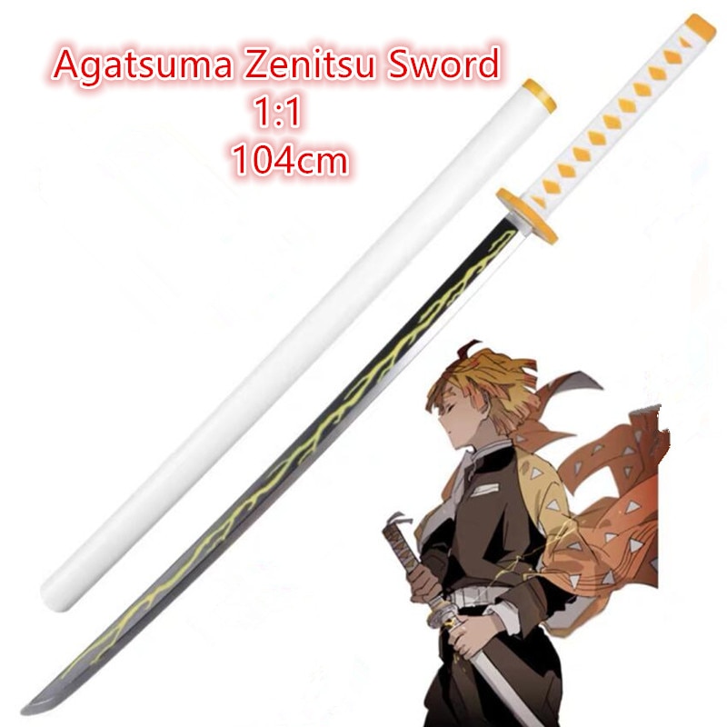 1 1 cosplay Kimetsu no Yaiba Sword Weapon Demon Slayer Agatsuma Zenitsu Sword Anime Ninja Knife - Anime Knife