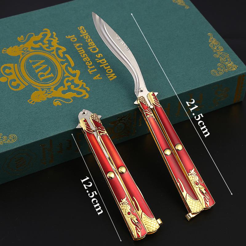2022 New Anime Demon Slayer Butterfly Knife Alloy Simulation Weapon Model Toy For Adult Outdoor Hand 1 - Anime Knife