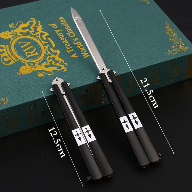 2022 New Anime Demon Slayer Butterfly Knife Alloy Simulation Weapon Model Toy For Adult Outdoor Hand 4 - Anime Knife