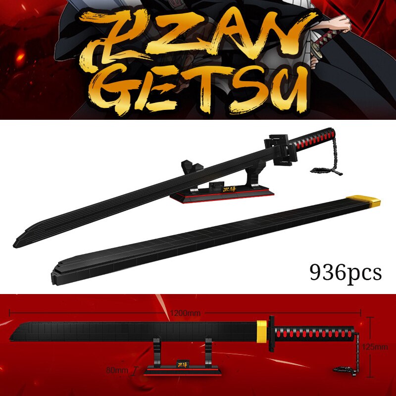 Demon Slayer Nichirin Sword Building Blocks Rengoku Kyoujurou Blade Katana Anime Knife Weapon Bricks Toys For 1 - Anime Knife