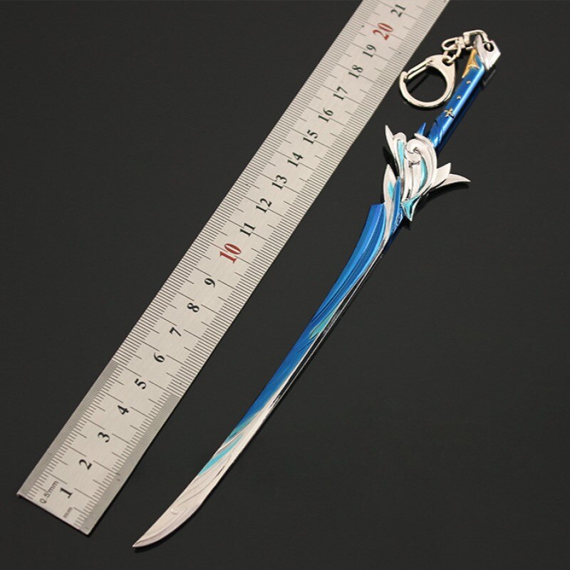 Genshin Impact 22cm Haran Geppaku Futsu Game Peripheral Weapon Model Keychain Kamisato Ayato Replica Swords Knife 3 - Anime Knife
