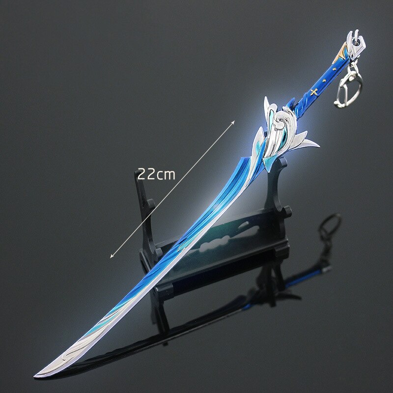 Genshin Impact 22cm Haran Geppaku Futsu Game Peripheral Weapon Model Keychain Kamisato Ayato Replica Swords Knife 4 - Anime Knife