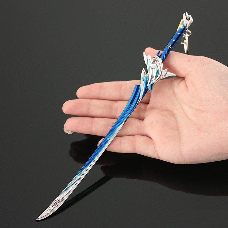Genshin Impact 22cm Haran Geppaku Futsu Game Peripheral Weapon Model Keychain Kamisato Ayato Replica Swords Knife 5 - Anime Knife