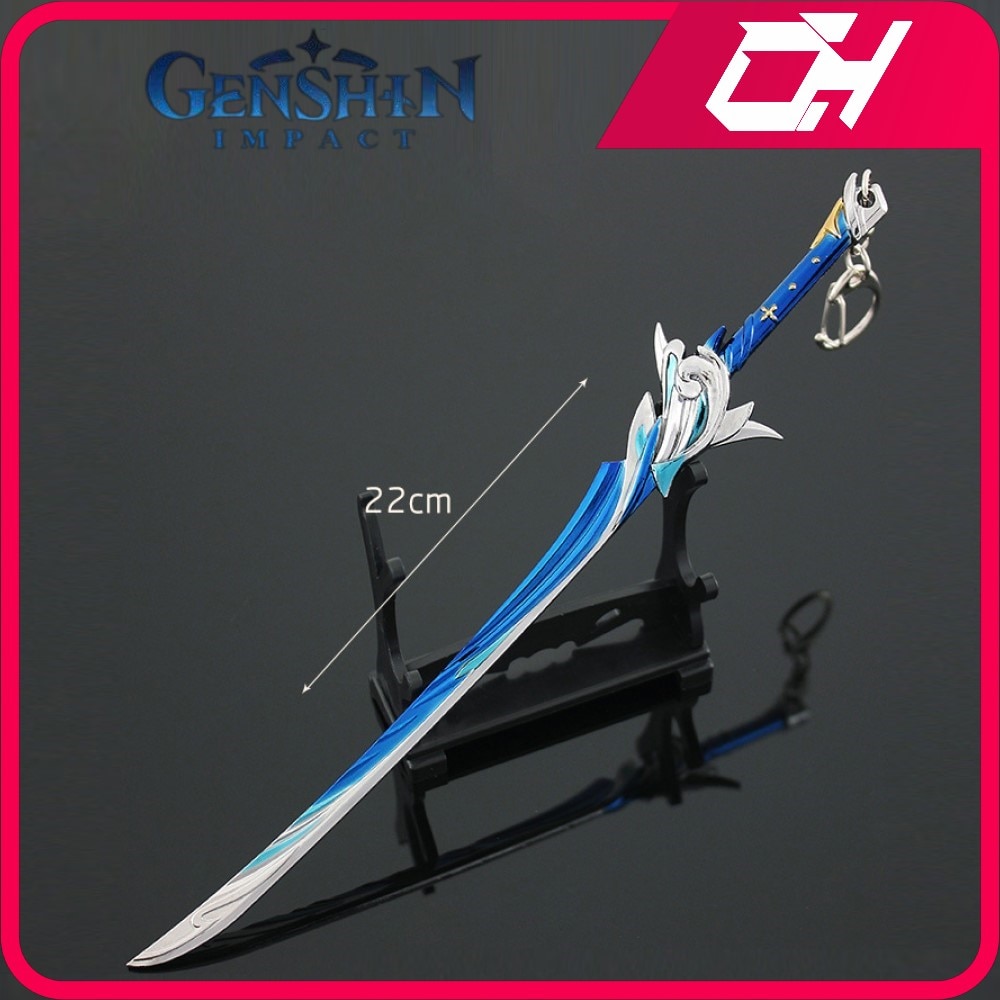 Genshin Impact 22cm Haran Geppaku Futsu Game Peripheral Weapon Model Keychain Kamisato Ayato Replica Swords Knife - Anime Knife